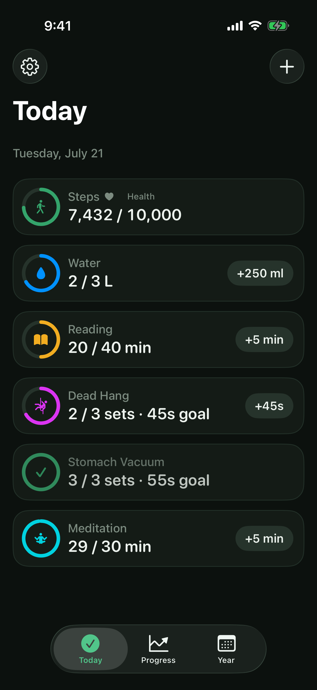 Today screen